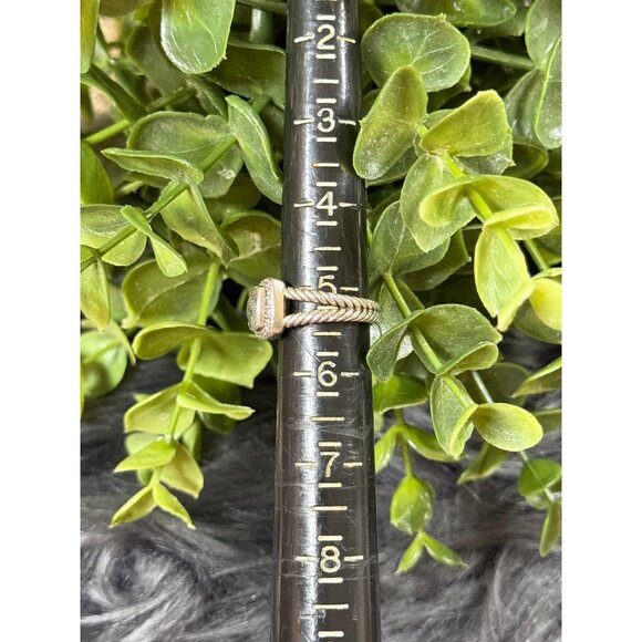 D.Y. 925 Prasiolite/Diamonds Ring - Picture 12 of 12